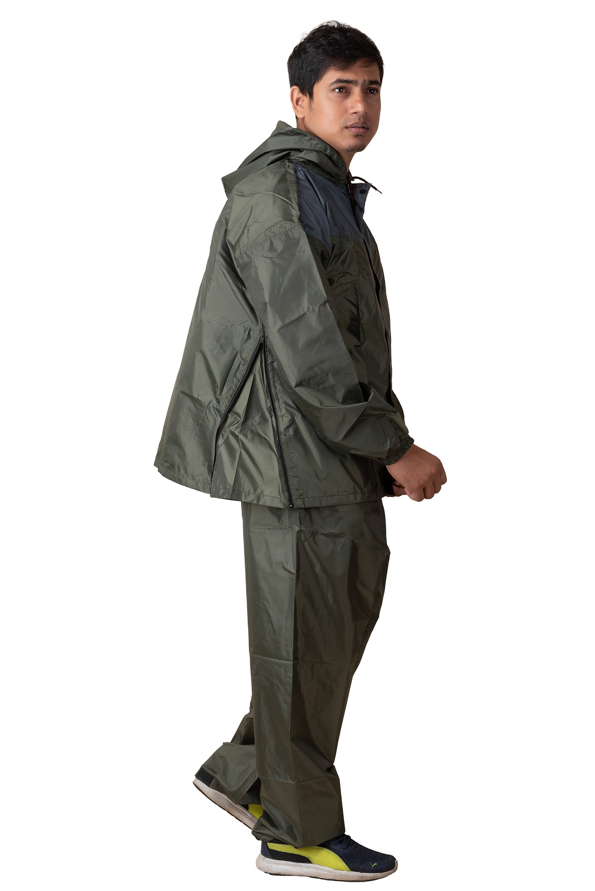 The Dry Cape's Water Ranger: Premium Dual-Tone Raincoat for Men | Bike Riding Waterproof Gear with Reflective Safety & Adjustable Features
